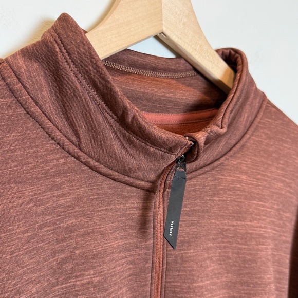 NWT Athleta Womens 3X Altitude Polartec Half Zip Sweatshirt Brown Plus Relaxed B - Picture 3 of 14